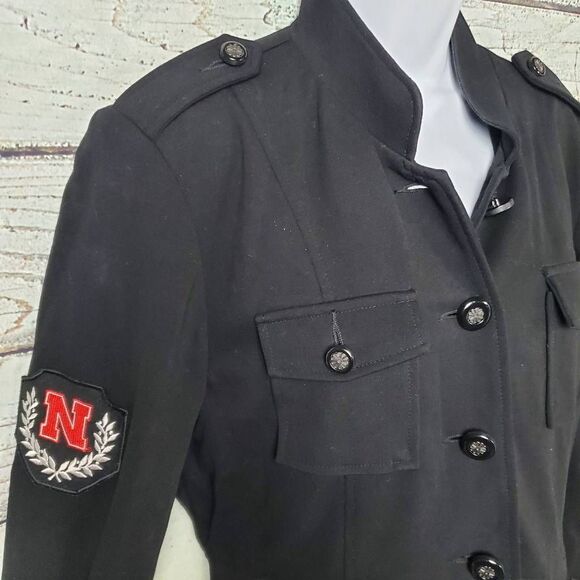 Meesh & Mia Nebraska Huskers Black Utility Jacket Military Style Women’s L - Picture 3 of 9